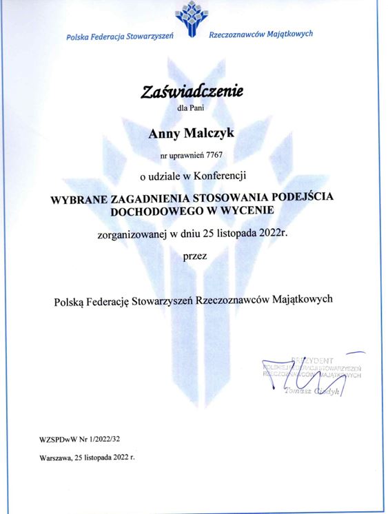 Certyfikat 4 - Zaświadczenie Dochodowe